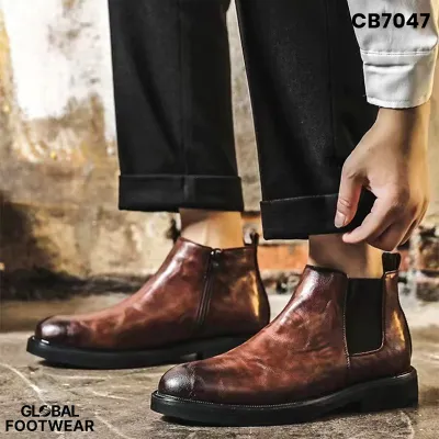 Genuine Leather Side Zipper British-style Chelsea Boots